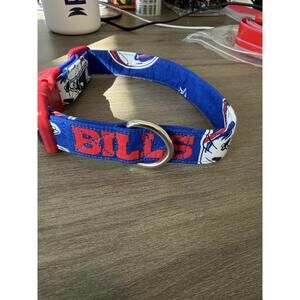 Buffalo Bills NFL Dog Collar Custom Adjustable Fabric Size Medium 13-17" New